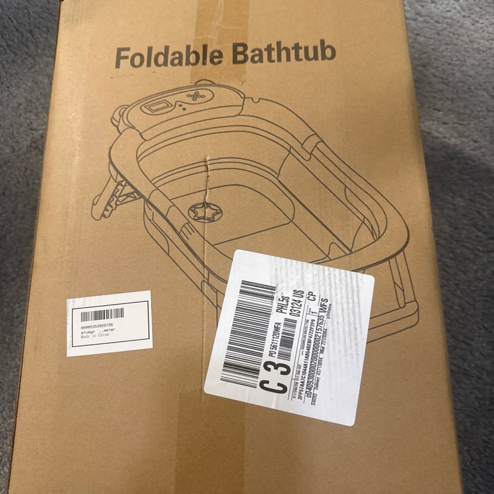 Foldable Bathtub - grey  Portable Soaking Tub